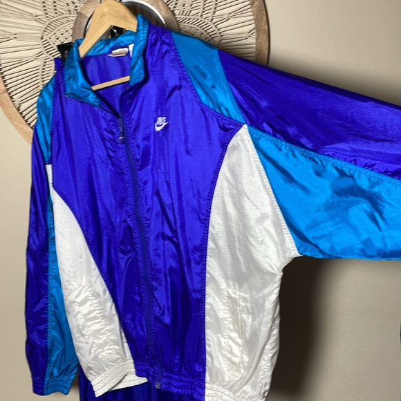 90s Nike Windbreaker Track suit men’s Large, purple/white/teal - Picture 4 of 14